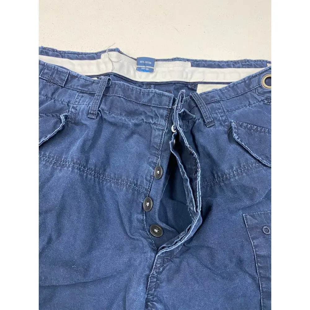 VTG 90s Polo Ralph Lauren RLPC paratrooper cargo cotton utility navy shorts, 36